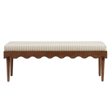 Load image into Gallery viewer, Mirette Scalloped Edge Striped Accent Bench by Modway