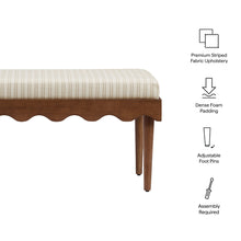 Load image into Gallery viewer, Mirette Scalloped Edge Striped Accent Bench by Modway