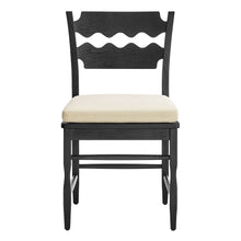 Load image into Gallery viewer, Jax Oak Wood Dining Chair With Wavy Razor Back and Cushion Set of 2 by Modway