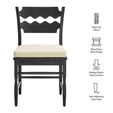 Load image into Gallery viewer, Jax Oak Wood Dining Chair With Wavy Razor Back and Cushion Set of 2 by Modway