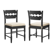 Load image into Gallery viewer, Jax Oak Wood Dining Chair With Wavy Razor Back and Cushion Set of 2 by Modway