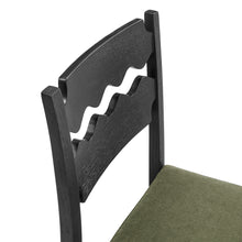 Load image into Gallery viewer, Jax Oak Wood Dining Chair With Wavy Razor Back and Cushion Set of 2 by Modway