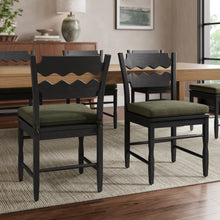Load image into Gallery viewer, Jax Oak Wood Dining Chair With Wavy Razor Back and Cushion Set of 2 by Modway