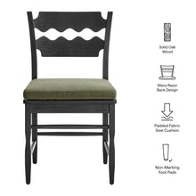 Load image into Gallery viewer, Jax Oak Wood Dining Chair With Wavy Razor Back and Cushion Set of 2 by Modway