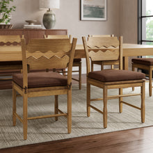 Load image into Gallery viewer, Jax Oak Wood Dining Chair With Wavy Razor Back and Cushion Set of 2 by Modway