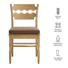 Load image into Gallery viewer, Jax Oak Wood Dining Chair With Wavy Razor Back and Cushion Set of 2 by Modway