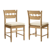 Load image into Gallery viewer, Jax Oak Wood Dining Chair With Wavy Razor Back and Cushion Set of 2 by Modway