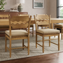 Load image into Gallery viewer, Jax Oak Wood Dining Chair With Wavy Razor Back and Cushion Set of 2 by Modway