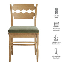 Load image into Gallery viewer, Jax Oak Wood Dining Chair With Wavy Razor Back and Cushion Set of 2 by Modway