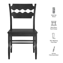 Load image into Gallery viewer, Jax Oak Wood Dining Chair With Wavy Razor Back Set of 2 by Modway