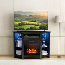 Load image into Gallery viewer, Fireplace Corner TV Stand with LED Lights and Smart APP Control for 50 Inches TV-Black