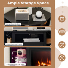 Load image into Gallery viewer, Fireplace Corner TV Stand with LED Lights and Smart APP Control for 50 Inches TV-Black