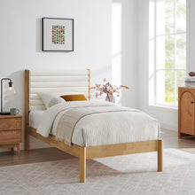 Load image into Gallery viewer, Olea Channel Tufted Boucle Solid Wood Twin Platform Bed by Modway