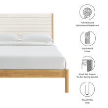 Load image into Gallery viewer, Olea Channel Tufted Boucle Solid Wood King Platform Bed by Modway