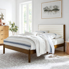 Load image into Gallery viewer, Olea Channel Tufted Boucle Solid Wood King Platform Bed by Modway