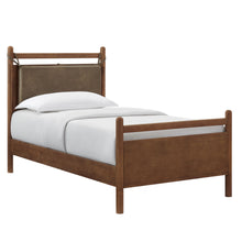 Load image into Gallery viewer, Leni Twin Size Vegan Leather and Wood Platform Bed Frame by Modway