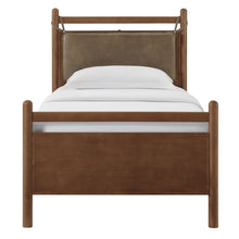 Load image into Gallery viewer, Leni Twin Size Vegan Leather and Wood Platform Bed Frame by Modway