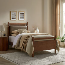 Load image into Gallery viewer, Leni Twin Size Vegan Leather and Wood Platform Bed Frame by Modway