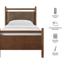 Load image into Gallery viewer, Leni Twin Size Vegan Leather and Wood Platform Bed Frame by Modway