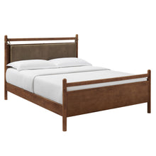 Load image into Gallery viewer, Leni Full Size Vegan Leather and Wood Platform Bed Frame by Modway