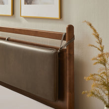 Load image into Gallery viewer, Leni Queen Size Vegan Leather and Wood Platform Bed Frame by Modway