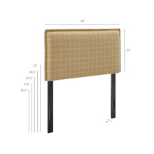 Load image into Gallery viewer, Camille Checkered Linen Blend Twin Size Headboard by Modway