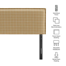 Load image into Gallery viewer, Camille Checkered Linen Blend Full Size Headboard by Modway