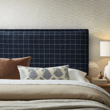 Load image into Gallery viewer, Camille Checkered Linen Blend Queen Size Headboard by Modway