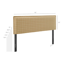 Load image into Gallery viewer, Camille Checkered Linen Blend Queen Size Headboard by Modway