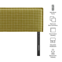 Load image into Gallery viewer, Camille Checkered Linen Blend King Size Headboard by Modway