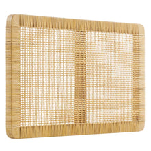 Load image into Gallery viewer, Sandy Wall Mounted Wood and Rattan Twin Size Headboard by Modway