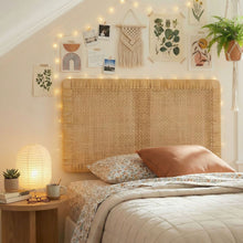 Load image into Gallery viewer, Sandy Wall Mounted Wood and Rattan Twin Size Headboard by Modway