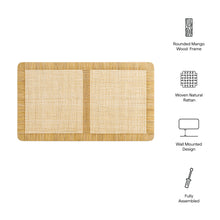 Load image into Gallery viewer, Sandy Wall Mounted Wood and Rattan Twin Size Headboard by Modway