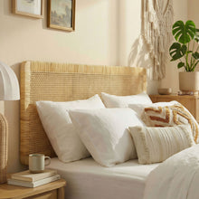 Load image into Gallery viewer, Sandy Wall Mounted Wood and Rattan Full Size Headboard by Modway
