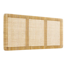 Load image into Gallery viewer, Sandy Wall Mounted Wood and Rattan Queen Size Headboard by Modway