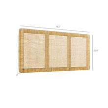 Load image into Gallery viewer, Sandy Wall Mounted Wood and Rattan King Size Headboard by Modway