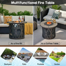 Load image into Gallery viewer, 32 Inch 30000BTU Fire Pit Table with Fire Glasses and PVC Cover