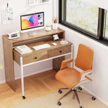 Load image into Gallery viewer, Extendable Computer Desk with Pull Out Secondary Desk-Natural