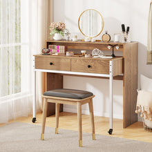 Load image into Gallery viewer, Extendable Computer Desk with Pull Out Secondary Desk-Natural