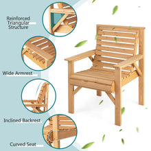 Load image into Gallery viewer, Outdoor Solid Fir Wood Chair with Inclined Backrest