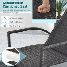 Load image into Gallery viewer, Patio Chaise Lounge Outdoor Rattan Lounge Chair with Retractable Ottoman