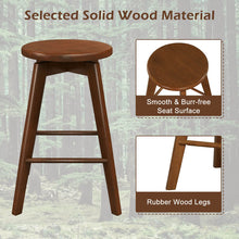Load image into Gallery viewer, 2 Set of 24.5 Inch Counter Height Bar Stool with Rubber Wood Frame