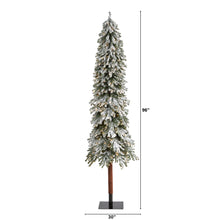 Load image into Gallery viewer, 8' Flocked Gr& Alpine Artificial Christmas Tree w/ 500 Clear Lights