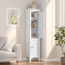 Load image into Gallery viewer, Tall Bathroom Floor Cabinet with Shutter Doors and Adjustable Shelf-White