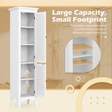 Load image into Gallery viewer, Tall Bathroom Floor Cabinet with Shutter Doors and Adjustable Shelf-White