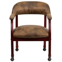 Load image into Gallery viewer, Bomber Jacket Brown Luxurious Conference Chair with Accent Nail Trim and Casters