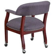 Load image into Gallery viewer, Gray Fabric Luxurious Conference Chair with Accent Nail Trim and Casters