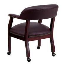 Load image into Gallery viewer, Burgundy LeatherSoft Conference Chair with Accent Nail Trim and Casters