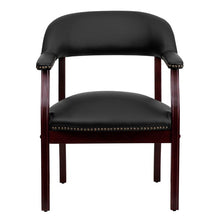 Load image into Gallery viewer, Black LeatherSoft Conference Chair with Accent Nail Trim