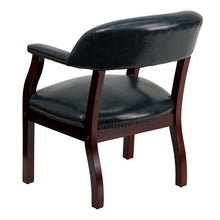 Load image into Gallery viewer, Navy Vinyl Luxurious Conference Chair with Accent Nail Trim